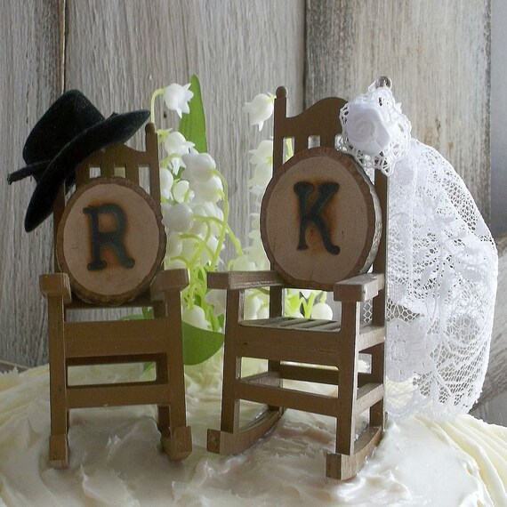 Items similar to Rocking Chair Wedding Cake Topper Country Rustic