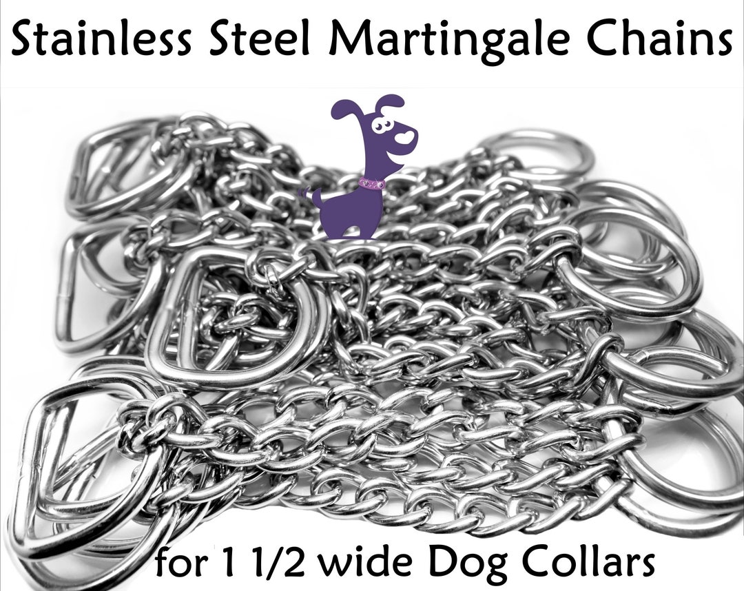 1 1/2 Martingale Chains, Stainless Steel Half Check Chains, Martingale