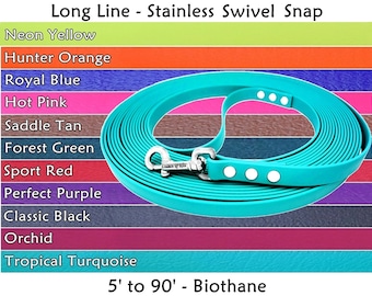 Biothane Leash, Long Line, Waterproof Dog Leash, Nose Work Lead, Biothane Tracking Line, Training Lead, Tracking Leash, Scent Work Leash