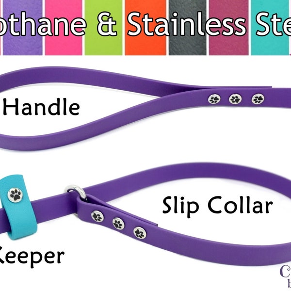 Slip Lead, Keeper, 5/8" wide, Waterproof Slip Leash, All in One, Leash and Collar, Biothane Slip Lead, Secure Rescue & Transport Dog Leash