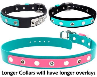 Multi Color Dog Collar, Waterproof Two Tone Collar, crafted from Biothane with all Stainless Steel, 1&quot; wide Dog Collar in Custom Colors