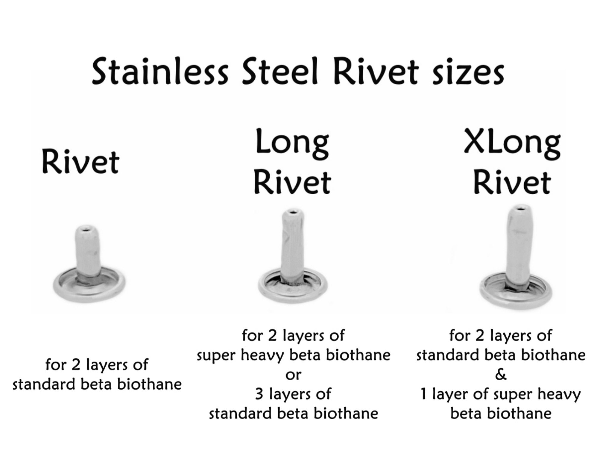 Stainless Steel Rivets Extra Long Shafts Double Cap Rivets Etsy