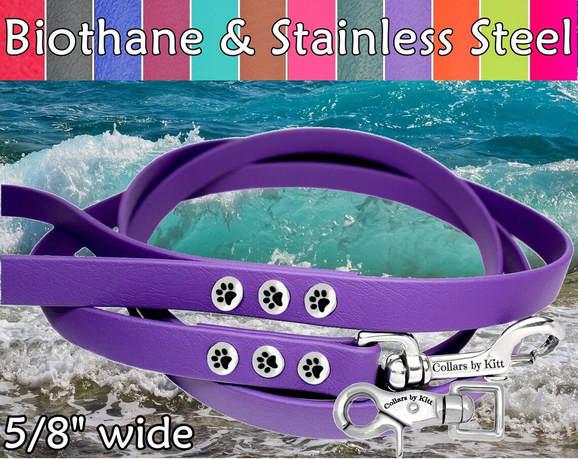 Biothane Leash Waterproof Dog Leash Stainless Steel Snap & Etsy