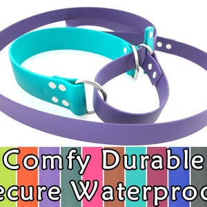 French Martingale, Agility Slip Leash, Barn Hunt Lead, Wide Slip Lead, Collar and Leash combination, Wide Biothane & Stainless Steel