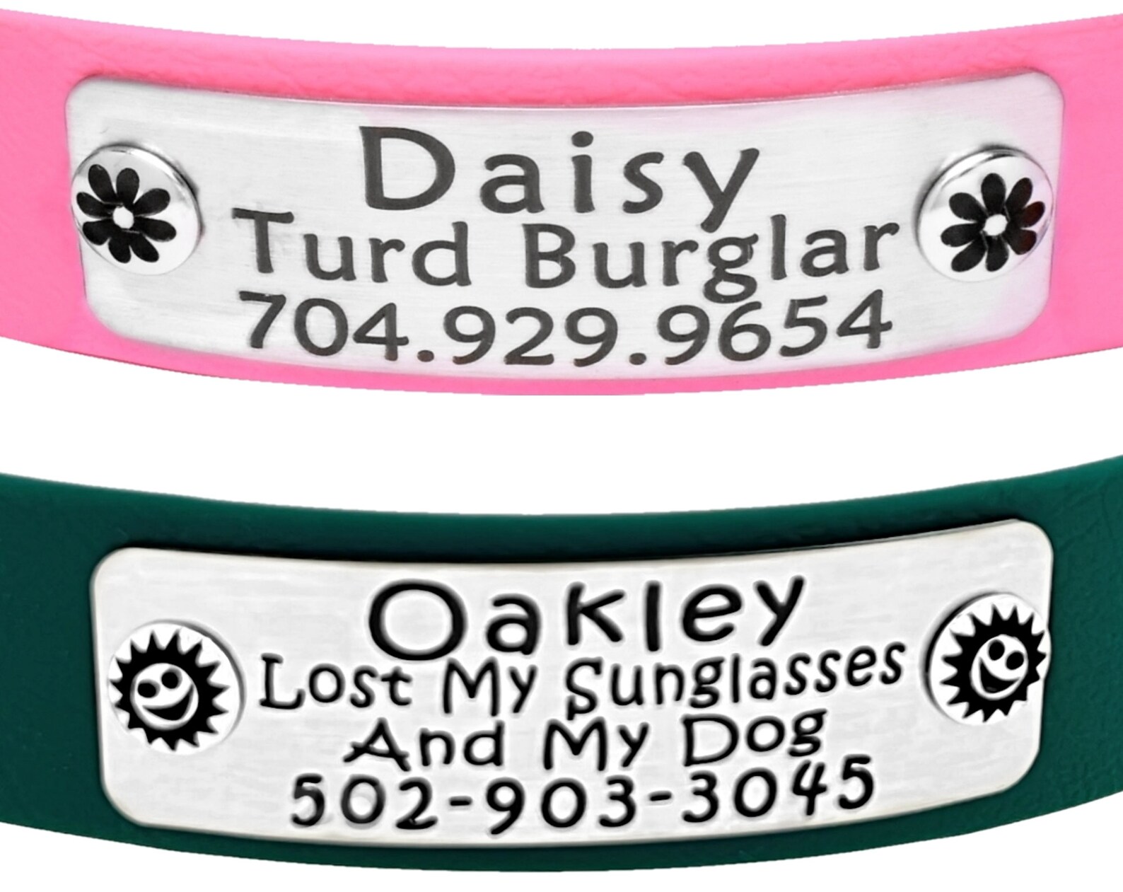 Dog Collar Name Plate Rivet On 316 Stainless Steel Name Etsy