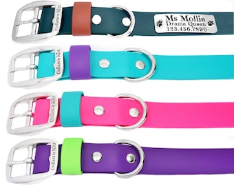 Biothane Collar, Waterproof Dog Collar, Crafted from 1&quot; wide Biothane & Stainless Steel, Comfy, Durable, Secure