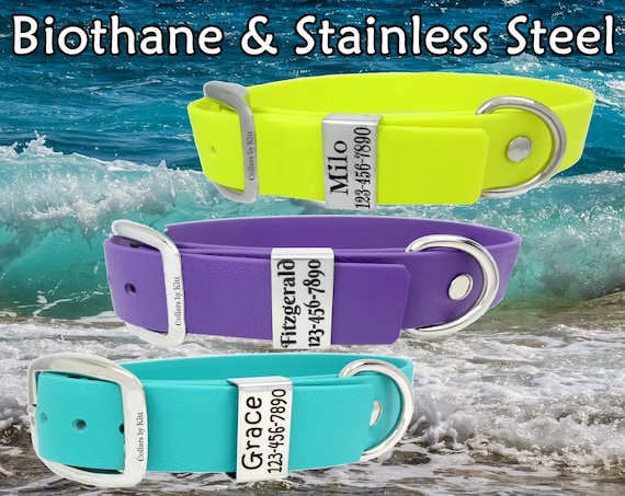 Biothane Collar With ID Waterproof Personalized Dog Collar With