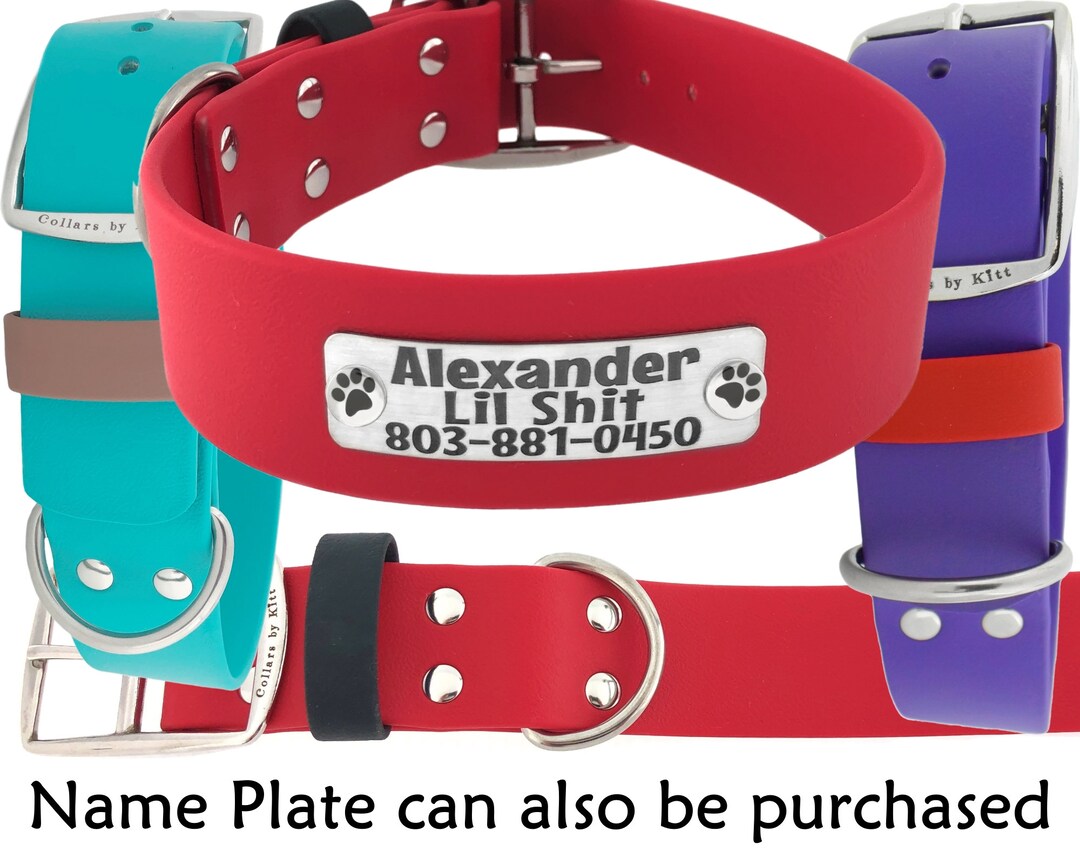 1.5 Inch Wide Biothane Collar Large Waterproof Dog Collar Etsy