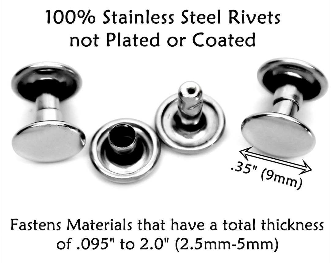 Stainless Steel Rivets, Double Cap Rivets, Rivets for Leather, Rivets
