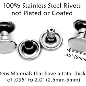 Stainless Steel Rivets, Double Cap Rivets, Rivets for Leather