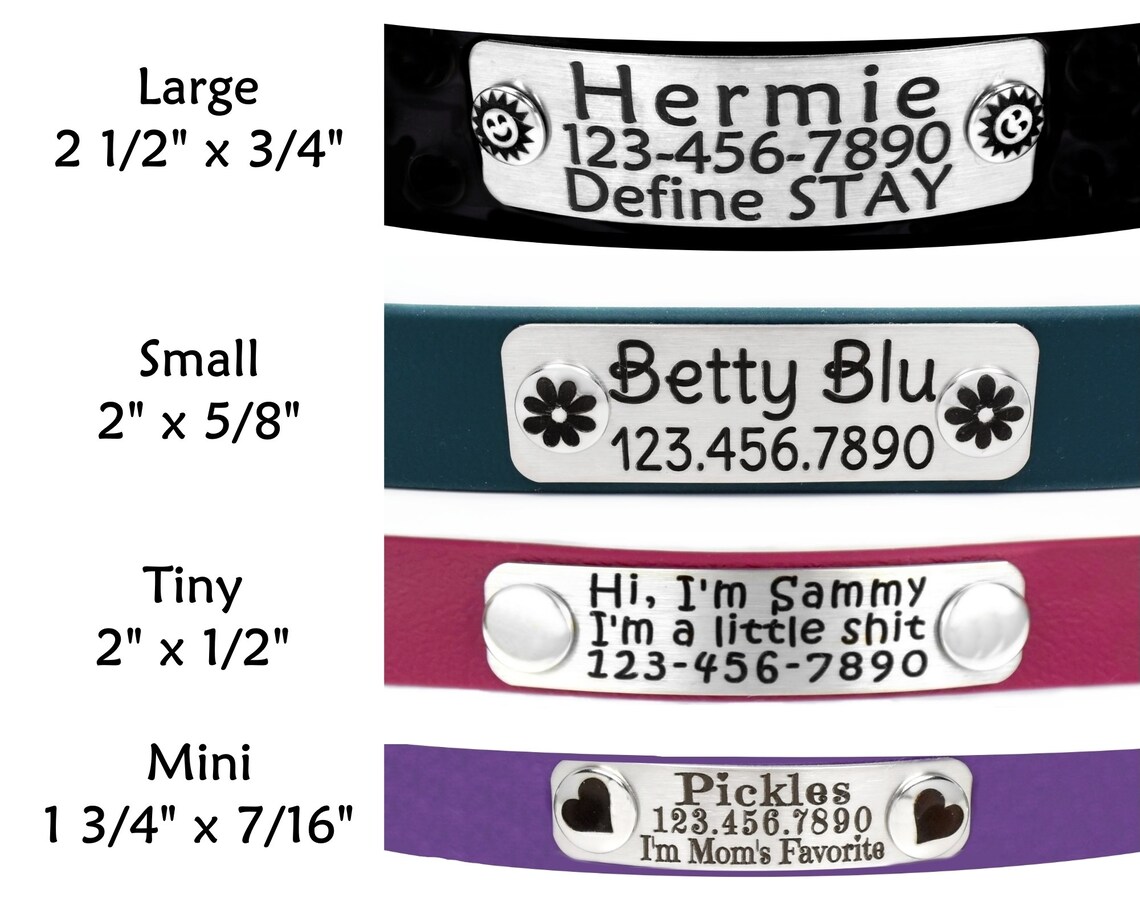 Collar Name Plate Tiny Personalized Name Plate 316 Stainless Etsy