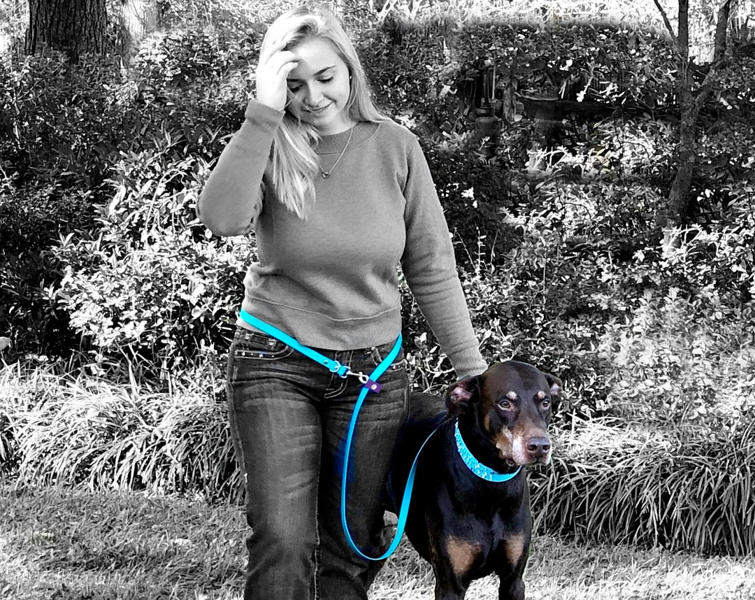 Hands Free Leash Biothane Waist Leash Waterproof Crossbody Etsy