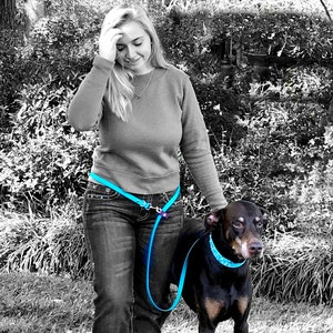 Hands Free Leash, Biothane Waist Leash,  Waterproof Crossbody Leash,  Biothane,  Stainless Steel - Durable, Secure for Joggers & Shoppers