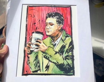 twin peaks ART PRINT || damn fine coffee wall art dale cooper poster black lodge gift coffee lover enthusiast painting david lynch decor