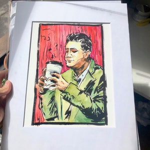twin peaks ART PRINT || damn fine coffee wall art dale cooper poster black lodge gift coffee lover enthusiast painting david lynch decor