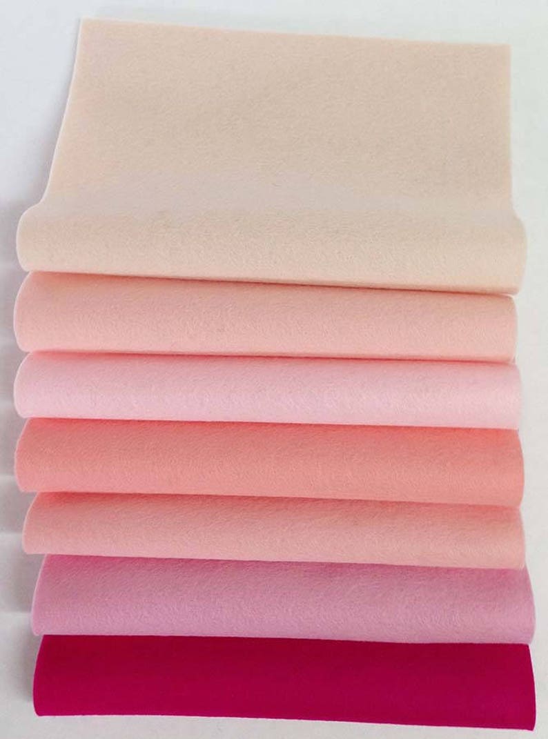 7-Pack 8 x 12 Pink Merino Wool Felt