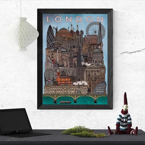 Paisagem urbana de Londres - Ilustração impressa