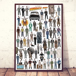 Die Filme von Harrison Ford - Illustriertes Filmplakat. Witzige Geschenkidee für Filmfans.