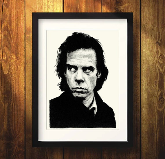 Nick Cave, Legendary Australian Musician - Illustration Print