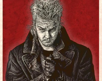 Kiefer Sutherland uit The Lost Boys (1987) - illustratie vampierfilm