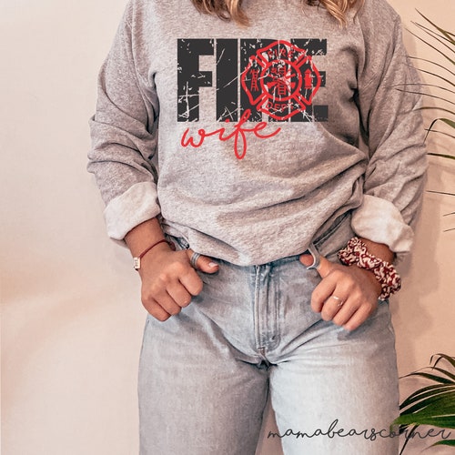 Custom Fre Wfe Shrt Thn Red Lne Frefghter Wfe Gft - Etsy UK