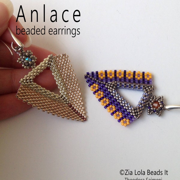 Instant Download - Anlace beaded earrings (2 colors plus BONUS PATTERN) tutorial