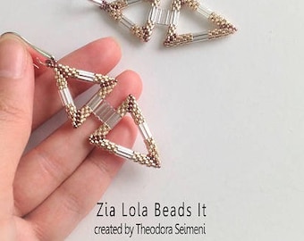 Instant Download - Fire VS Water beaded earrings tutorial