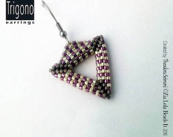 Instant download-Trigono beaded earrings TUTORIAL