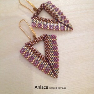 Instant Download Anlace beaded earrings 2 colors plus BONUS PATTERN tutorial image 3