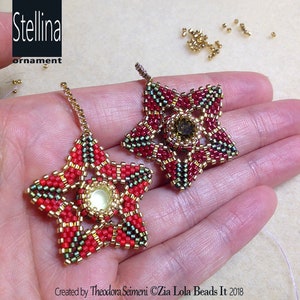 Instant download Stellina beaded star ornament pendant tutorial image 2