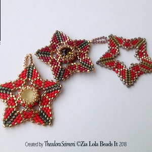 Instant download Stellina beaded star ornament pendant tutorial image 1