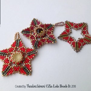 Instant download - Stellina beaded star ornament - pendant- tutorial