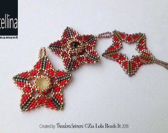 Instant download - Stellina beaded star ornament - pendant- tutorial