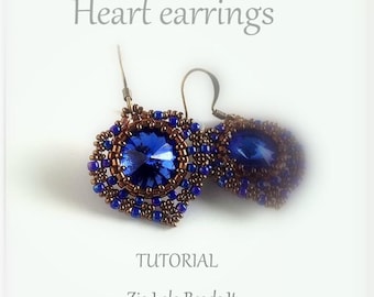 Instant downdoad Heart earrings tutorial English - Italiano