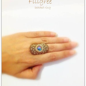Instant Download - &#39;&#39;Filigree&#39;&#39; beaded ring tutorial