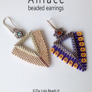 Instant Download Anlace beaded earrings 2 colors plus BONUS PATTERN tutorial image 4
