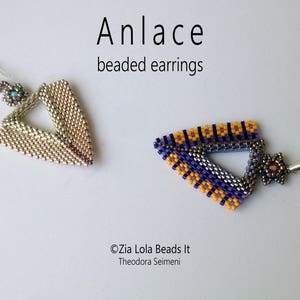 Instant Download Anlace beaded earrings 2 colors plus BONUS PATTERN tutorial image 5