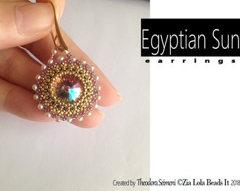 Instant Download-Egyptian Sun beaded earrings Tutorial