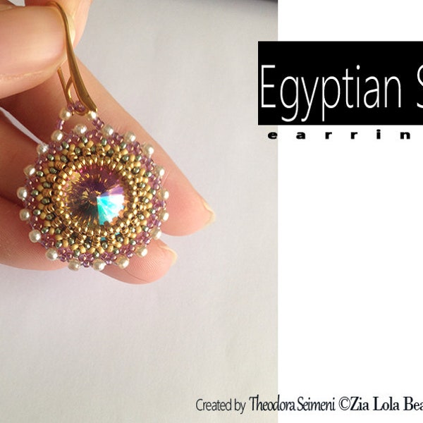 Instant Download-Egyptian Sun beaded earrings Tutorial