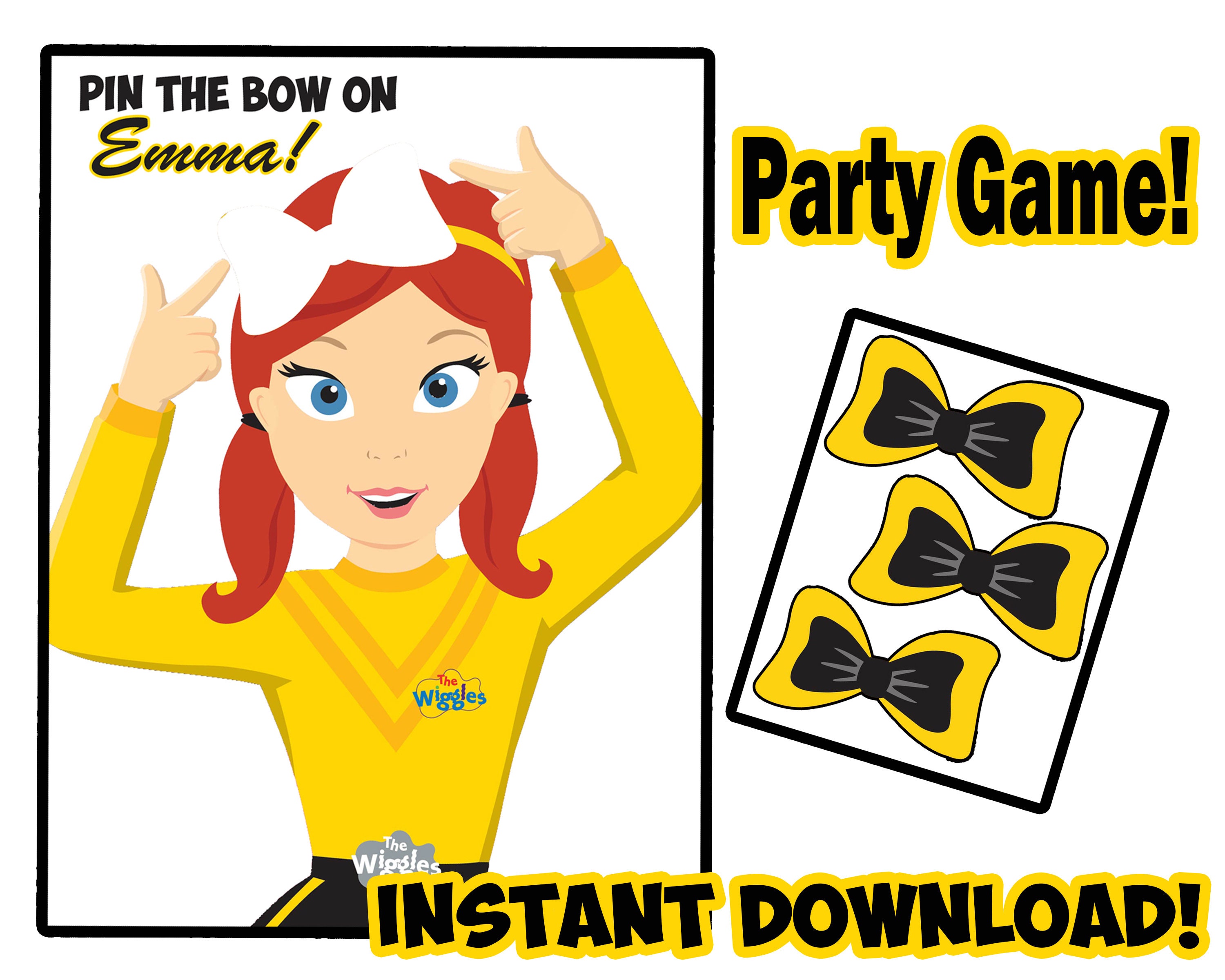 Emma Wiggle Pin the bow on Emma party game Wiggles ...