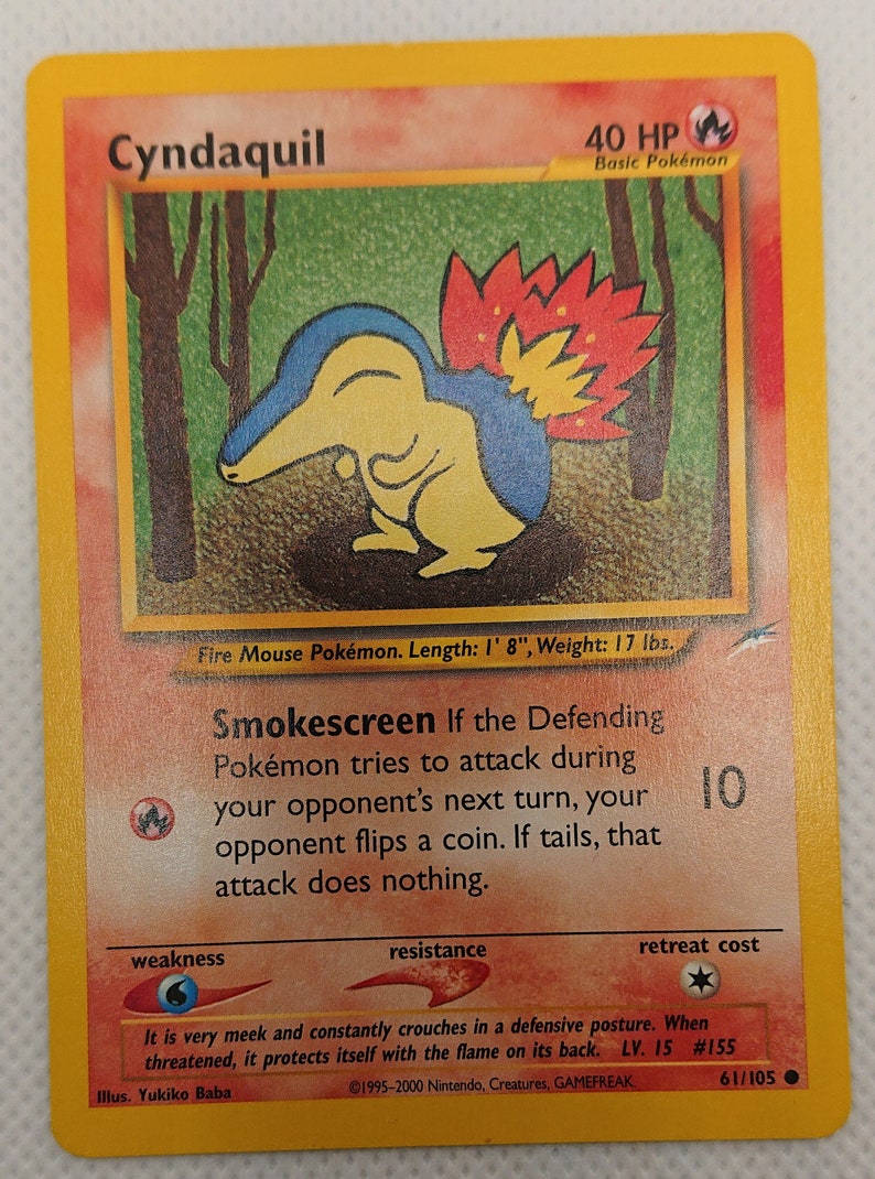 Pokemon Cyndaquil Frame With Cyndaquil Card Etsy