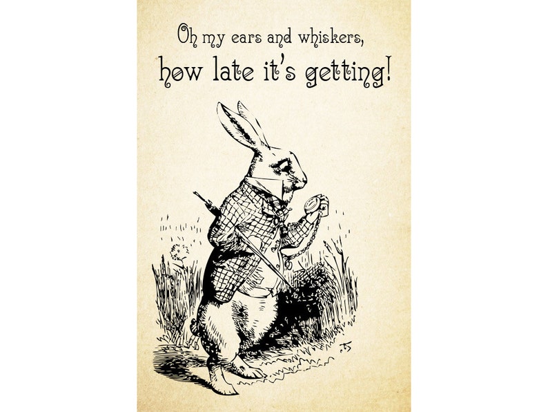 Alice in Wonderland Quotes the White Rabbit Oh My Ears and Whiskers How