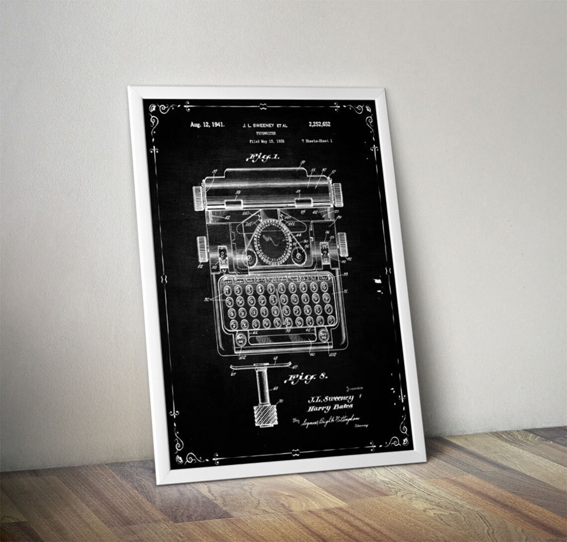Typewriter Poster, Typewriter Patent, Typewriter Print, Typewriter Art, Typewriter Decor ...