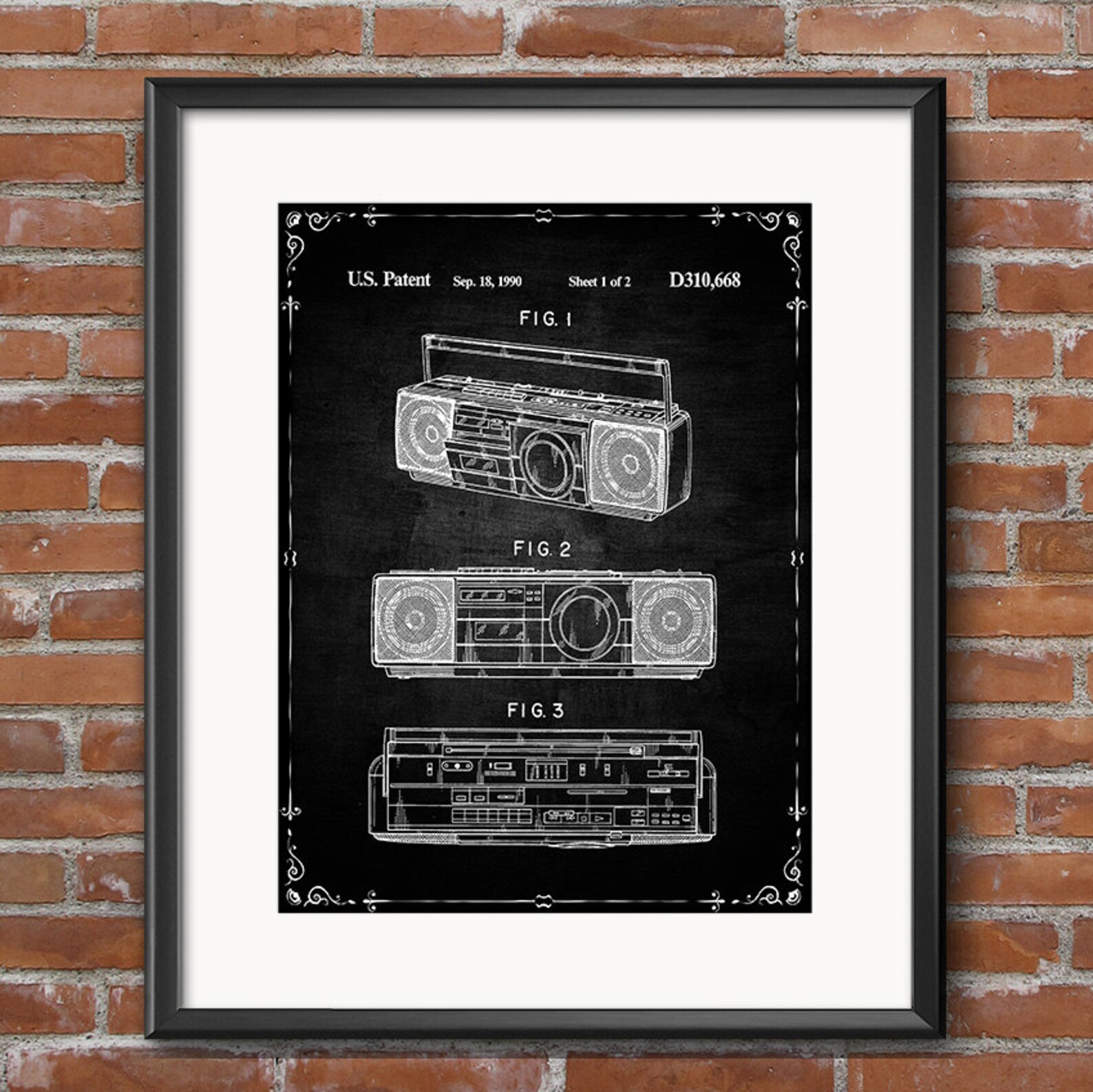 Printable Boombox Stereo Radio Patent Decor Decorations Gift - Etsy