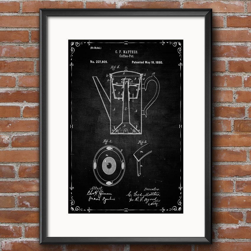 Coffee Pot Poster Coffee Pot Wall Decor Coffee Pot Art Etsy España