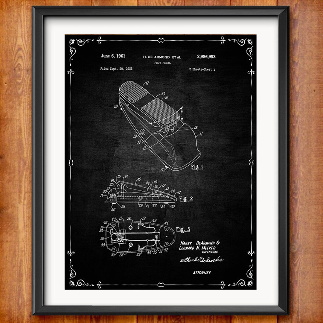 Printable Wahwah Guitar Pedal Patent Decor Decorations Etsy