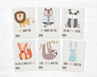 Valentine cards for kids | Etsy