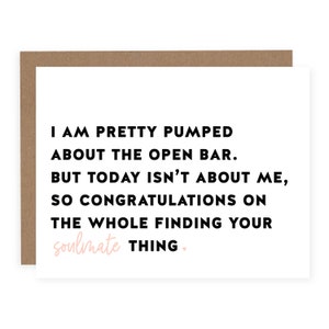 Pumped About the Open Bar Card - Wedding Card - Funny Wedding Card - Open Bar Card - Fun Wedding Card