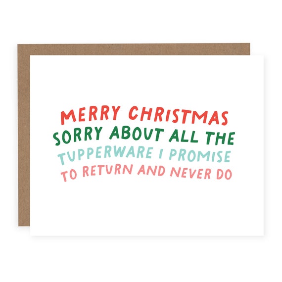 Merry Christmas Tupperware Christmas Card Funny Christmas Card Sassy  Christmas Card Funny Holiday Card Christmas Greeting Card 