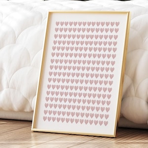 Pink Watercolour Heart Print, Nursery Wall Decor, Printable Wall Art, Kids Room Art, Pink Heart Artwork, Girls Room Wall Art, Valentines Art
